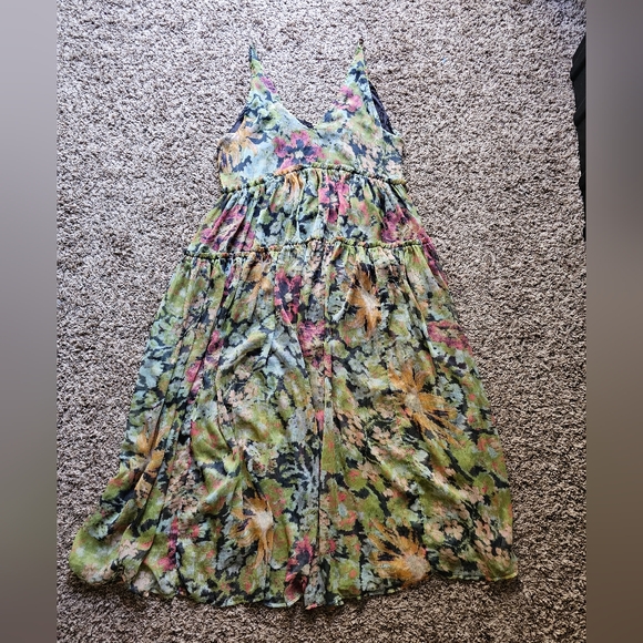 Free People Julianna floral musty boho chic maxi dress size L - Picture 3 of 12